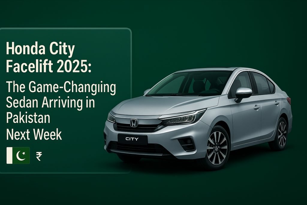 Honda City facelift arriving next week in Pakistan with exciting updates. Explore Honda City 2025 price in Pakistan, features, installment options & rental services in Islamabad, Rawalpindi with Al Farooq Rent a Car.