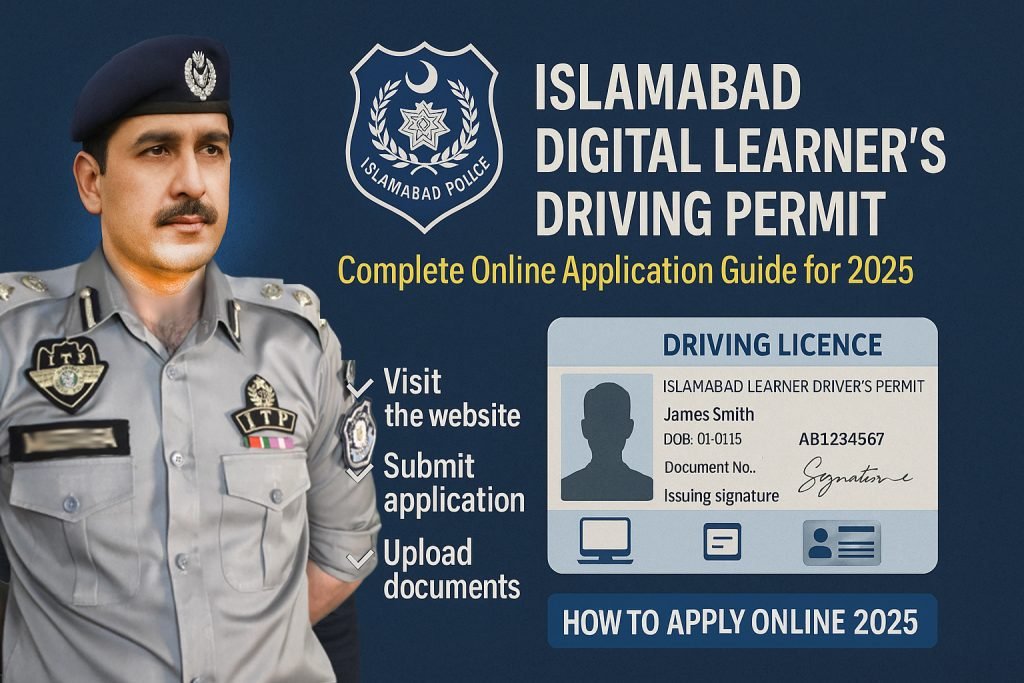 Apply for Islamabad learner's driving permit online through new E-Learner system. Complete guide with requirements, fees, and October 7, 2025 deadline details.