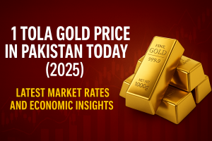 Today’s gold rate in Pakistan (23 Oct 2025): 24K gold Rs 439,500 per tola, 22K gold Rs 402,979 per tola in Islamabad. Updated local and global market analysis.
