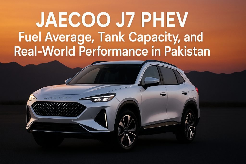 JAECOO J7 PHEV delivers 16.5 km/l with a 55L tank and 90 km EV range. Explore its performance, fuel average, and hybrid features in Pakistan.