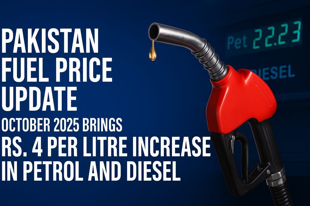Pakistan fuel prices October 2025: Petrol rises Rs. 4.07 to Rs. 268.68, diesel up Rs. 4.04 to Rs. 276.81. Complete price breakdown and impact analysis.
