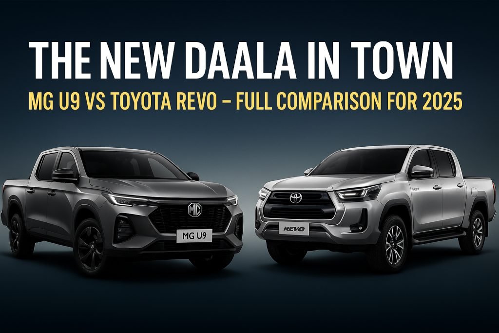 MG U9 enters Pakistan’s pickup market. Compare specs, power, safety, chassis, and features against the Toyota Revo. Full breakdown here.