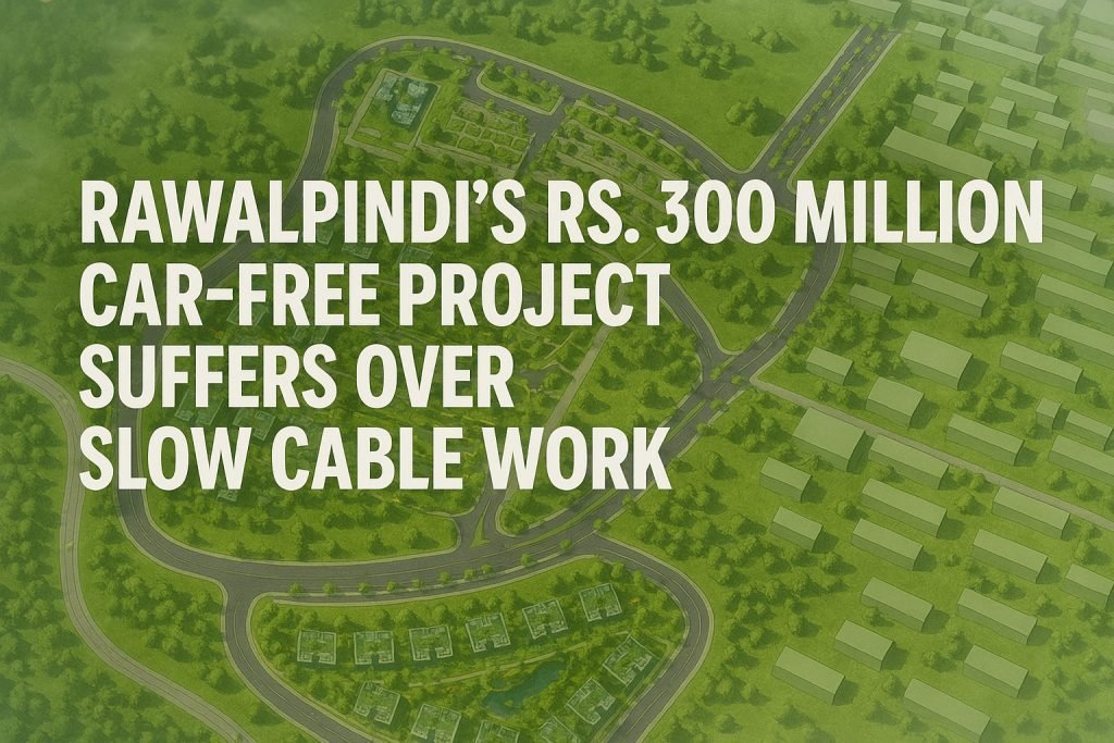 Rawalpindi’s Rs. 300 million Car-Free Commercial Market project faces delays due to slow underground cable shifting by utility departments. New deadline set for December 30.