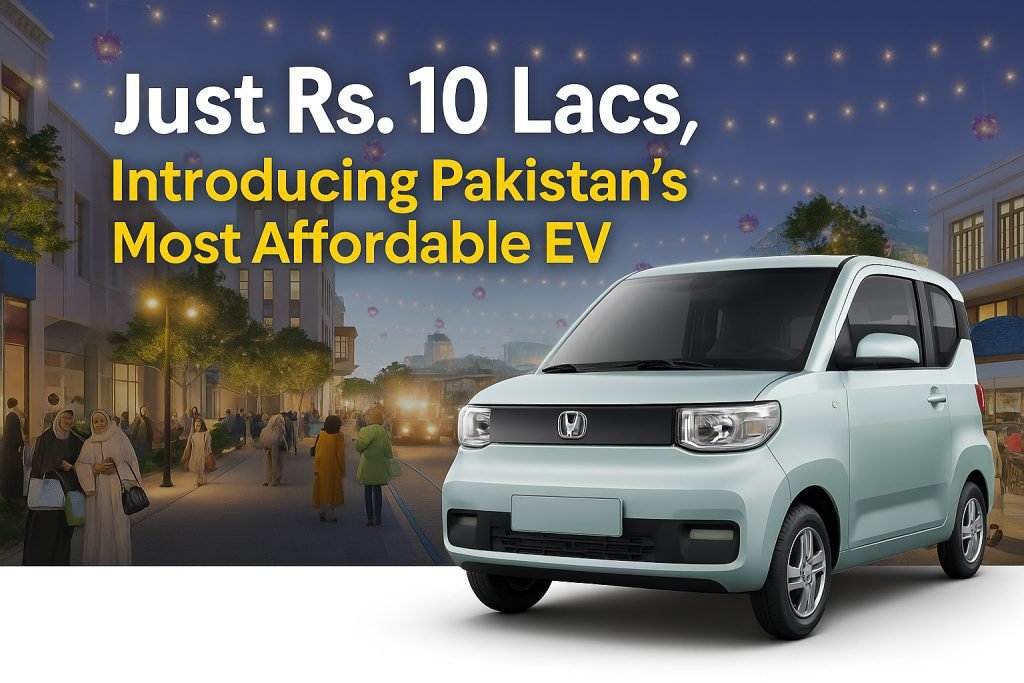 Pakistan’s most affordable EV is now priced at Rs. 10.45 lacs. Full specifications, battery options, features, range, warranty, and booking details explained.