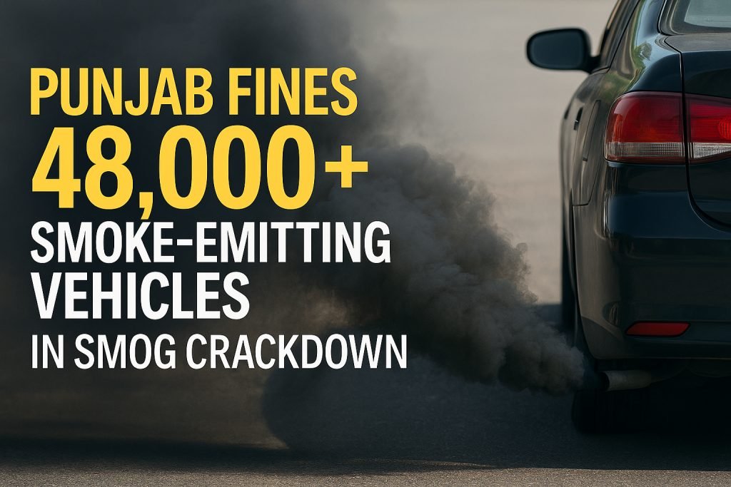 Punjab Traffic Police fined over 48,000 smoke-emitting vehicles in a province-wide anti-smog crackdown. FIRs, impoundings, and stricter checks continue.