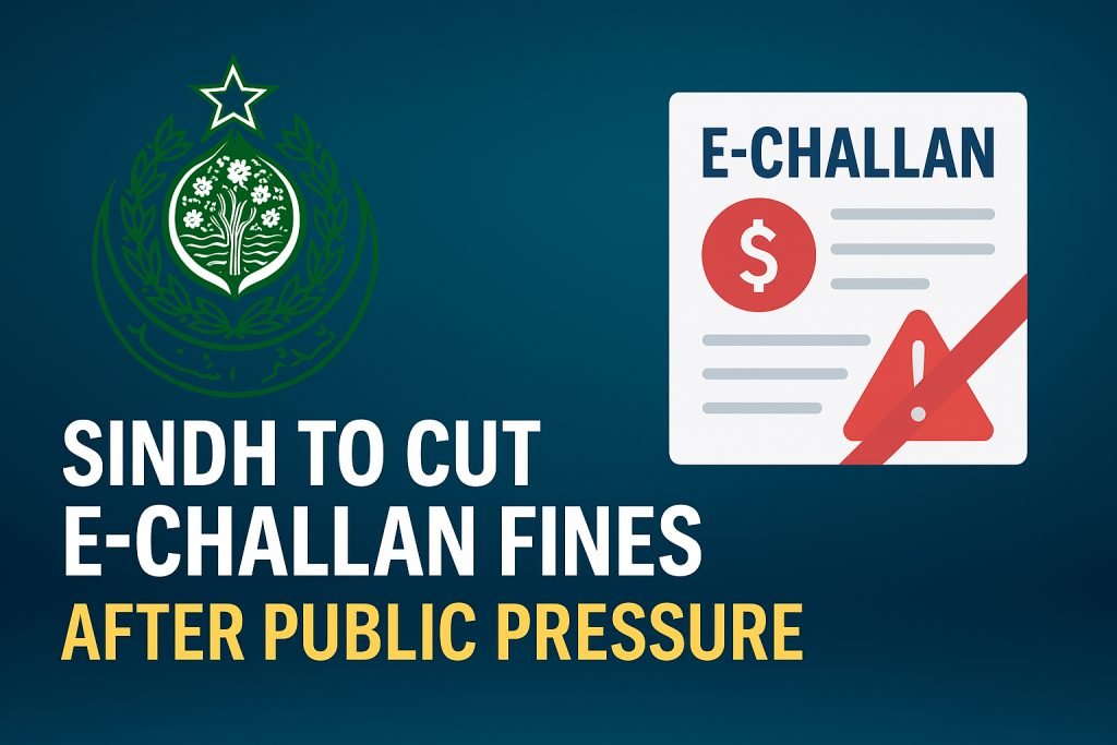 Sindh government plans to cut AI e-challan fines under the Tracs system after public backlash. Details on revised penalties, verification, and updates.