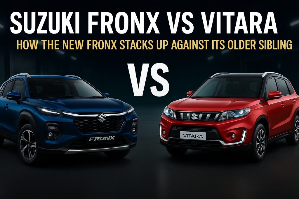 Detailed comparison of Suzuki Fronx vs Suzuki Vitara, including dimensions, performance, safety features, hybrid system, and market relevance in Pakistan.