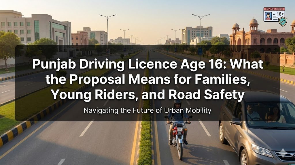 Punjab driving licence age 16 is a proposal, not law. Understand current rules, likely changes, safety, training, and family options in Islamabad–Rawalpindi.