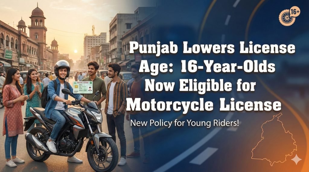 Punjab allows motorcycle licensing at 16 as enforcement increases across the province. Details on fines, rules, and safe transport options.
