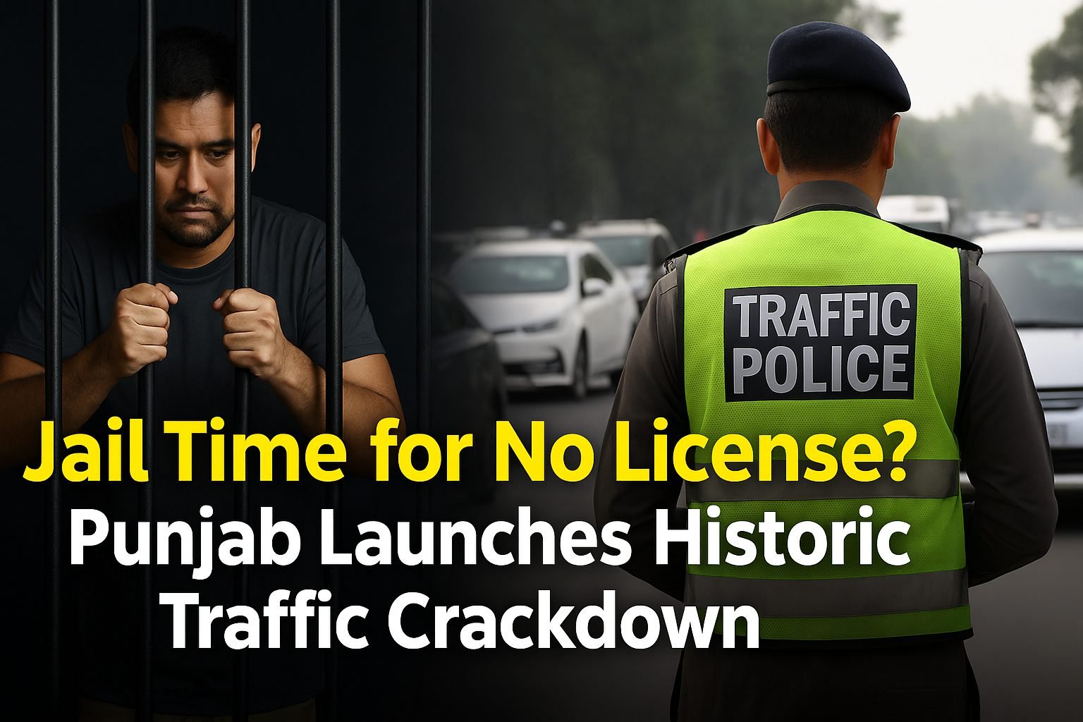 Traffic crackdown infographic highlighting higher fines and license points