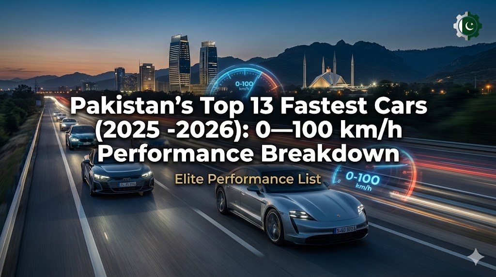 A detailed breakdown of Pakistan’s top 13 fastest cars in 2025 based on verified 0–100 km/h acceleration testing.