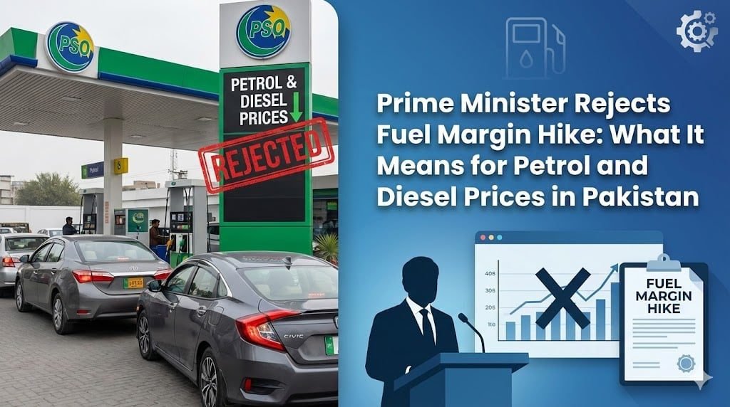 Prime Minister rejects fuel margin hike to prevent petrol and diesel price increases, easing inflation pressure for consumers across Pakistan.
