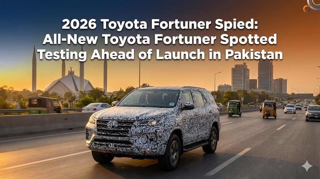 2026 Toyota Fortuner spied testing before launch. Expected price, hybrid updates, design changes, and Pakistan release details.