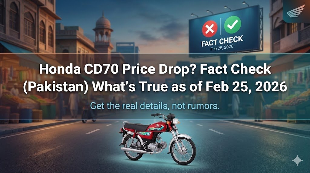 Honda CD70 price drop rumor vs official price. Check the verified CD70 price in Pakistan and avoid fake circular confusion (Feb 2026).