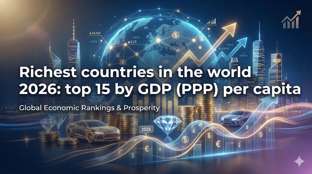 richest countries in the world 2026 ranked by GDP (PPP) per capita on a world map