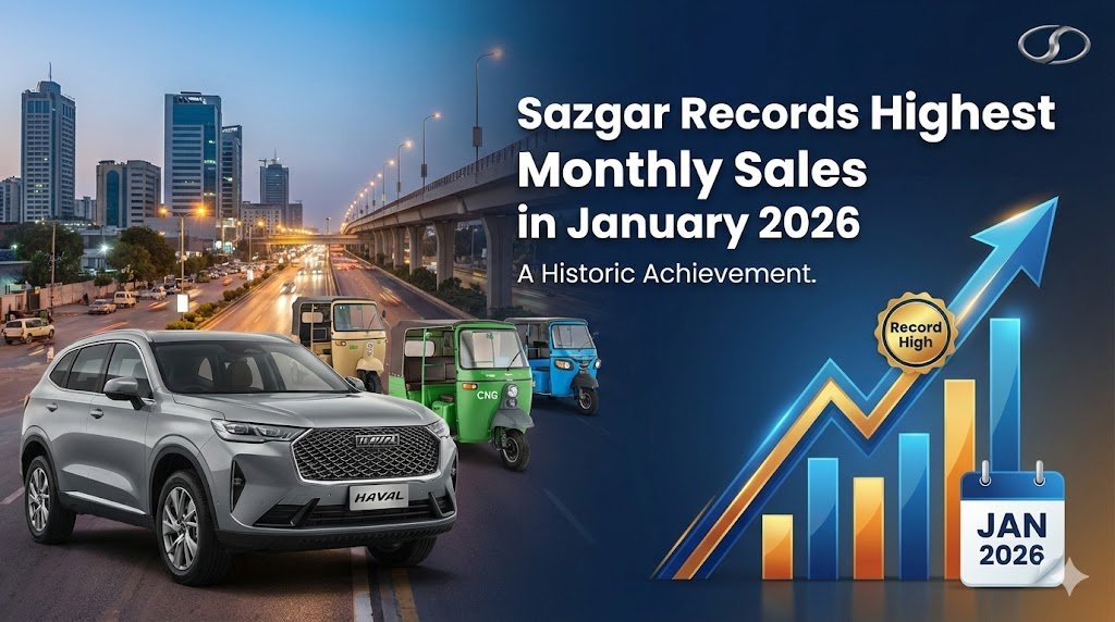 Sazgar Engineering records its highest monthly vehicle sales in January 2026, highlighting strong SUV demand and improved local assembly in Pakistan.