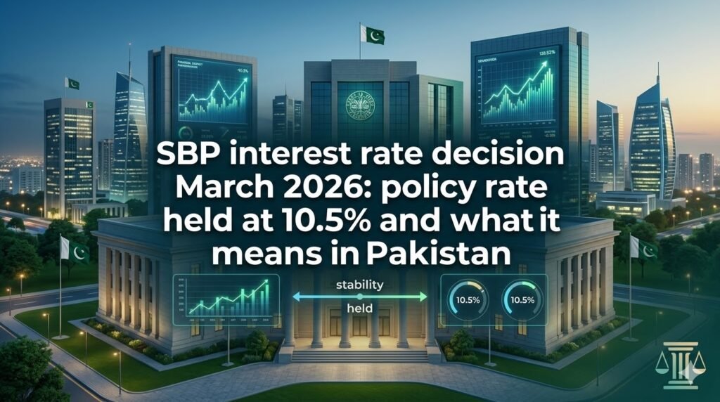 SBP interest rate decision March 2026 held the policy rate at 10.5%. What it means for loans, car financing, and Pakistan business budgets.