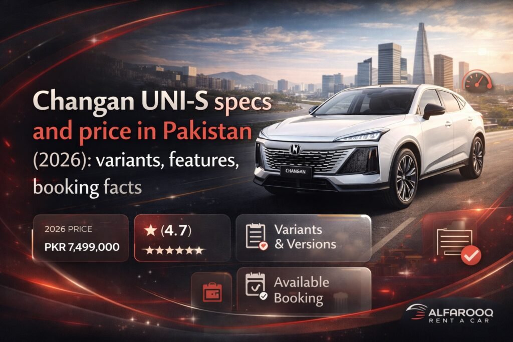 Changan UNI-S price in Pakistan and full Turbo/HEV details, key specs table, feature highlights, booking checklist, and buyer decision guidance for 2026.