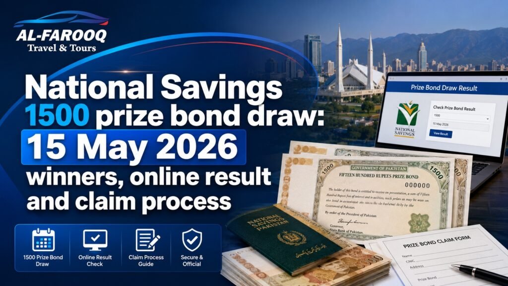 National Savings 1500 prize bond draw 15 May 2026 result: first prize 024132, second prize numbers, online check and claim process.