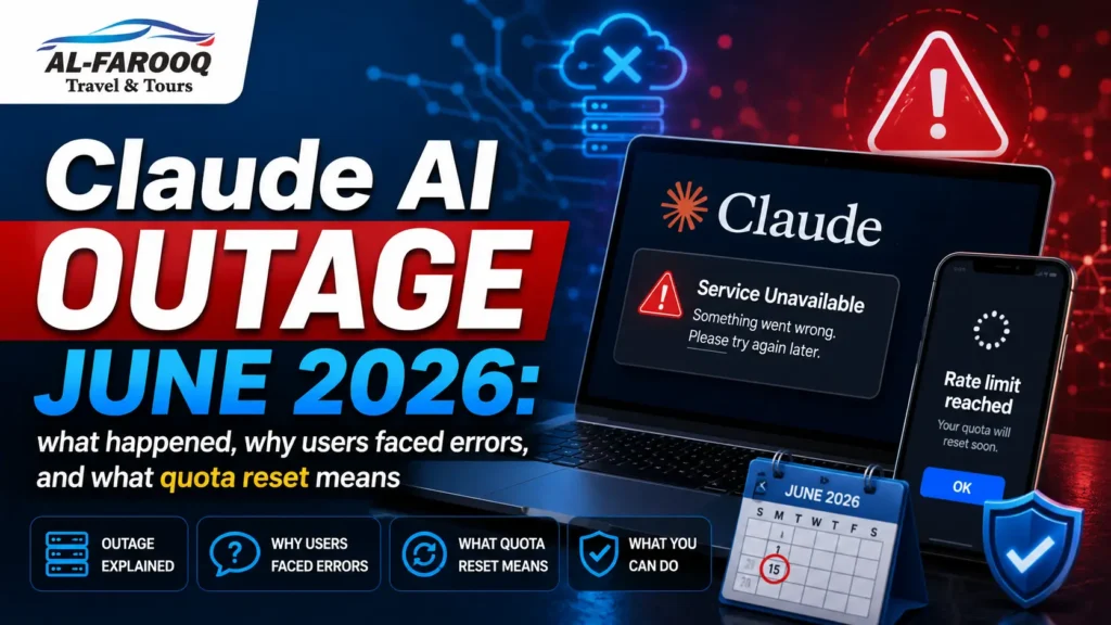Claude AI outage June 2026 explained with official status timeline, quota reset discussion, user impact, recovery checklist and FAQs.