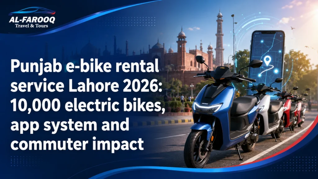 Punjab e-bike rental service Lahore 2026 with 10000 electric bikes and 300 charging stations