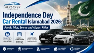 Family preparing for an Independence Day car ride in Islamabad