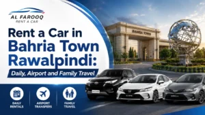 Car with driver ready for pickup in Bahria Town Rawalpindi