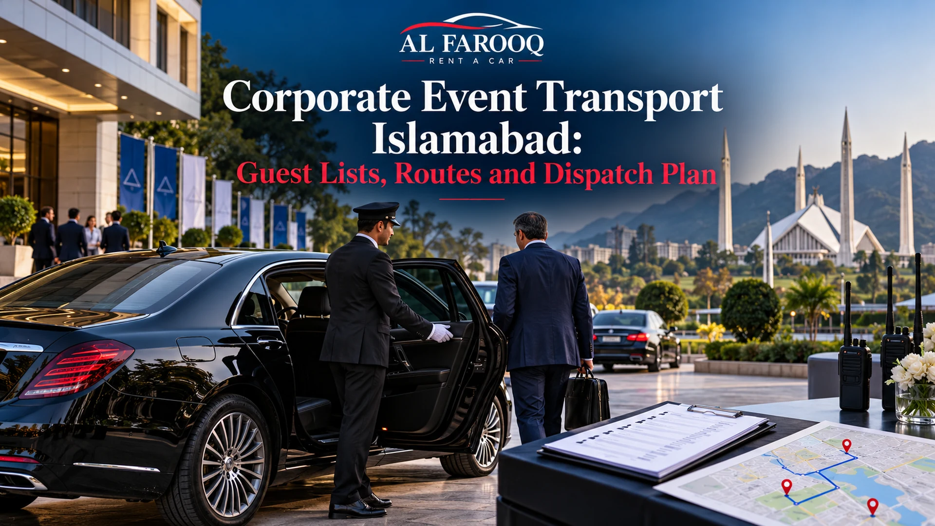 Corporate event transport Islamabad with guest routes and professional driver dispatch